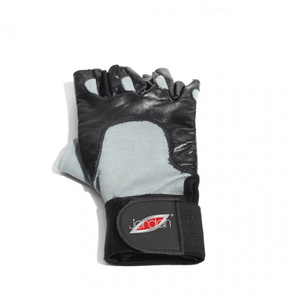 JORDAN vzpěračské rukavice černá/šedá, dlouhé JORDAN, vzpěračské rukavice dlouhé - M