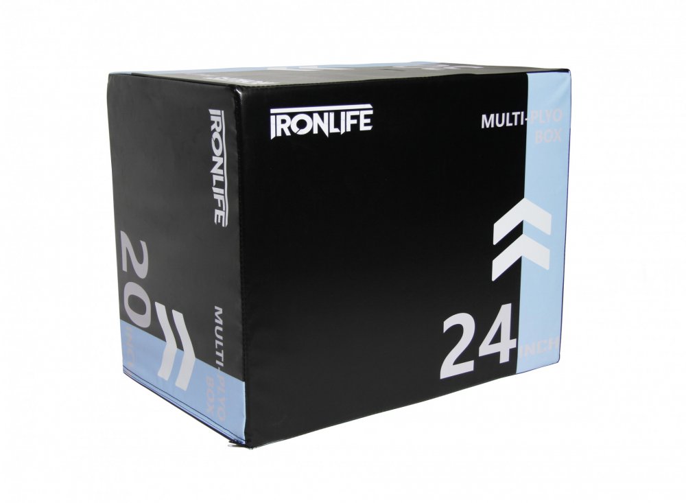 Plyometrický pěnový blok IRONLIFE Soft Plyo Box 75 x 60 x 50 cm, černý