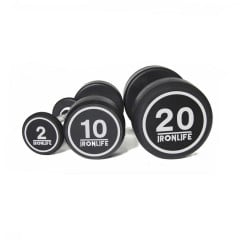 Sada pogumovaných jednoručních činek IRONLIFE 2-20 kg (10 párů, stoupání po 2 kg)