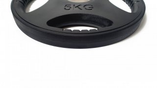 Olympijský disk IRONLIFE Premium Rubber 5 kg, otvor 50 mm, čierny