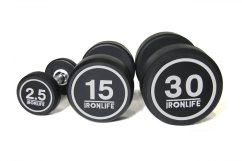Sada pogumovaných jednoručních činek IRONLIFE 2,5-30 kg