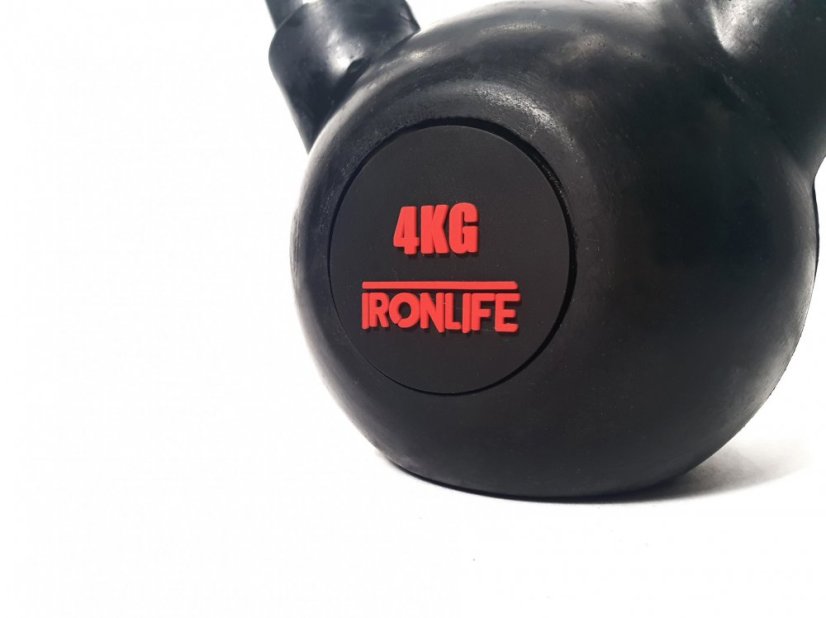 Kettlebell IRONLIFE 4 kg, pogumovaný