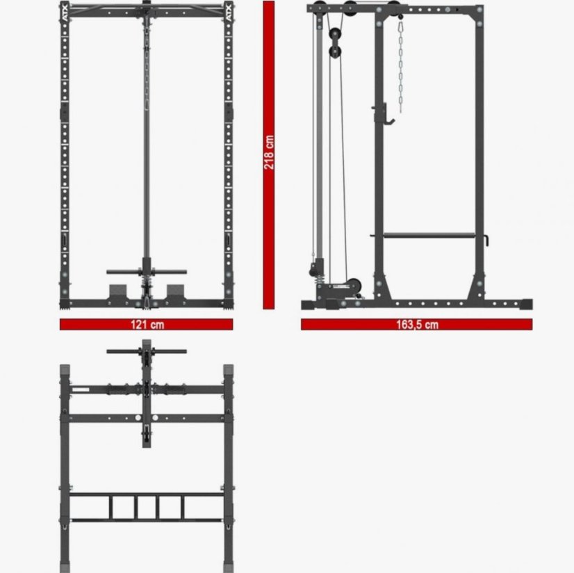 Napájací stojan ATX LINE PRX-620 s kladkou, výška 218 cm