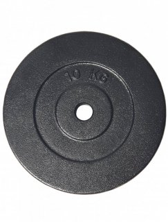 Dumbbell weights cast iron disc ARSENAL 10 kg, hole 26 mm, BLACK