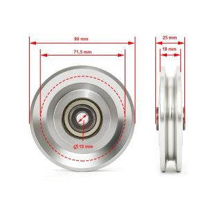 ATX® Kladka na lanko 90 mm, hliníková