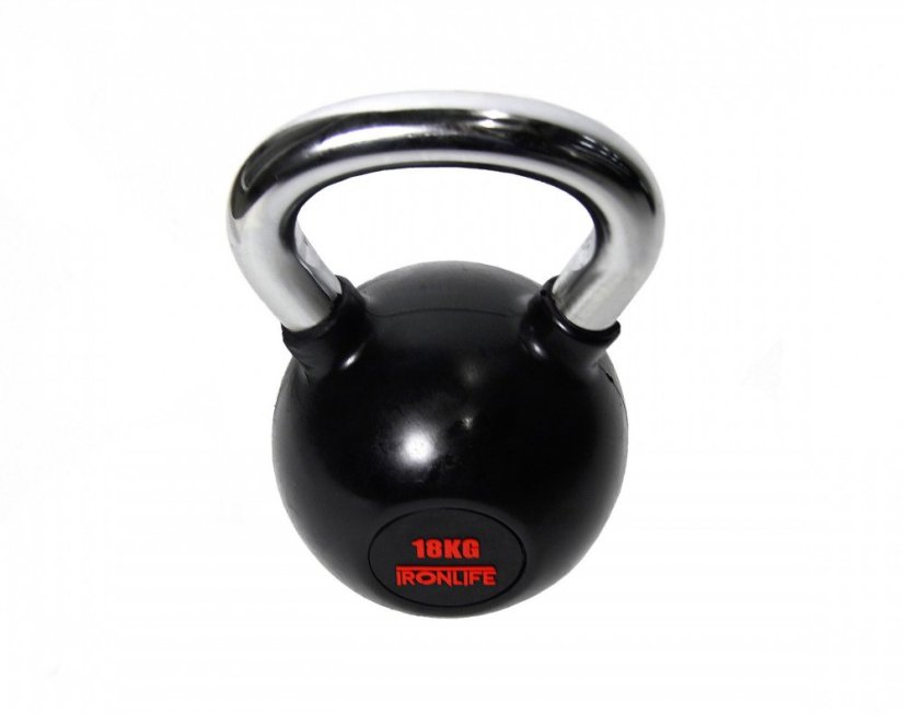 Kettlebell IRONLIFE 18 kg, pogumovaný