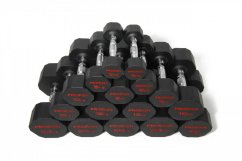 PROIRON pogumované jednoručné činky 3 - 24 kg (9 párov)