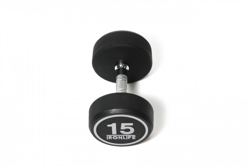 Pogumovaná jednoručná činka IRONLIFE 15 kg