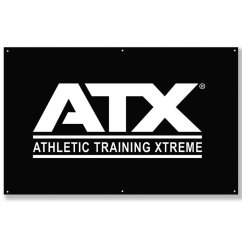 ATX LINE Banner black, white lettering, 200 x 125 cm