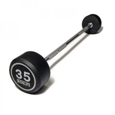 Rubber straight barbell IRONLIFE 35 kg