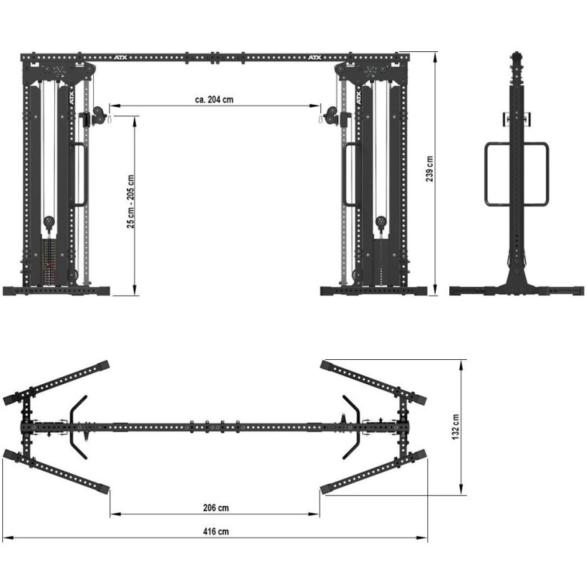 ATX LINE Cable Crossover, 2 x 90 kg, výška 239 cm