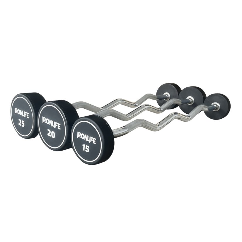 IRONLIFE; Pro Style Coated Barbell EZ Bar (10 - 50 kg) stoupání po 10 kg