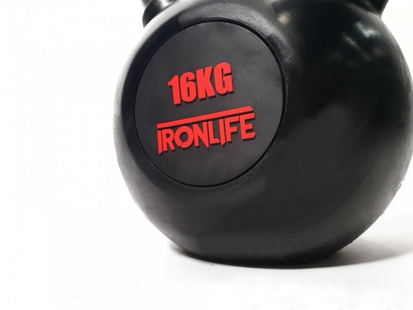 Kettlebell IRONLIFE 16 kg, pogumovaný