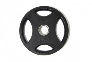 Olympijský disk IRONLIFE Premium Rubber 5 kg, otvor 50 mm, čierny