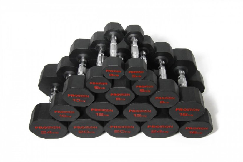 Sada pogumovaných činek PROIRON 3 - 28 kg (10 párů)