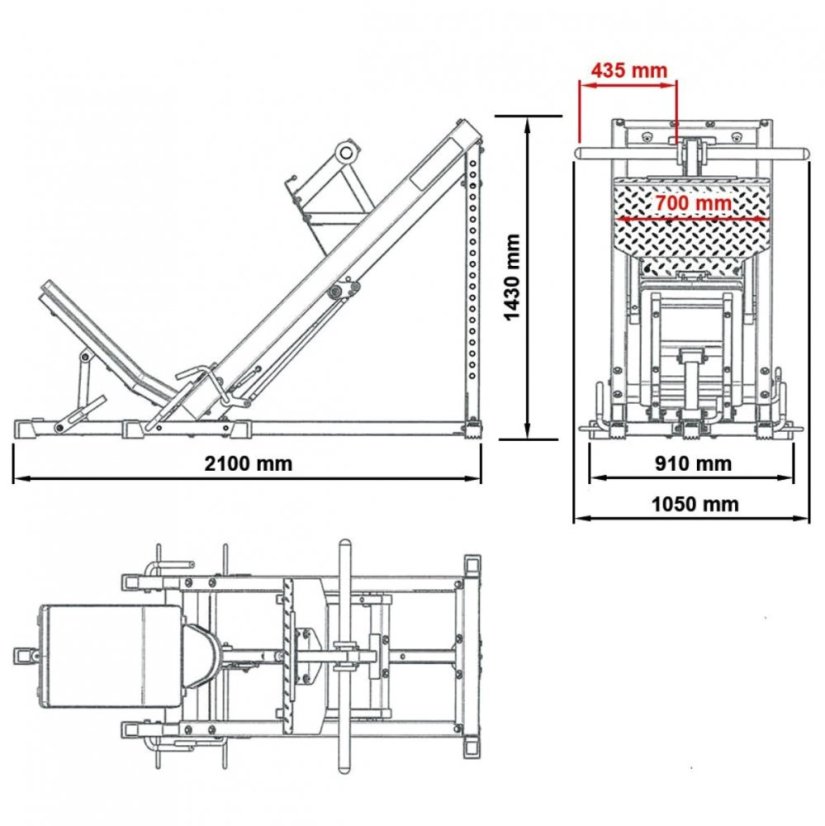 Posilňovací lavice na nohy ATX LINE Leg press classic 45°