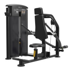 Posilovací stroj triceps v sedě IMPULSE Seated Dip - černý rám + černé čalounění