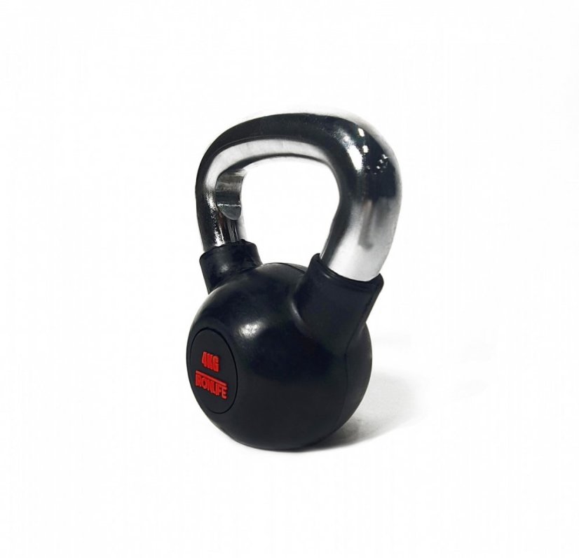Kettlebell IRONLIFE 4 kg, pogumovaný