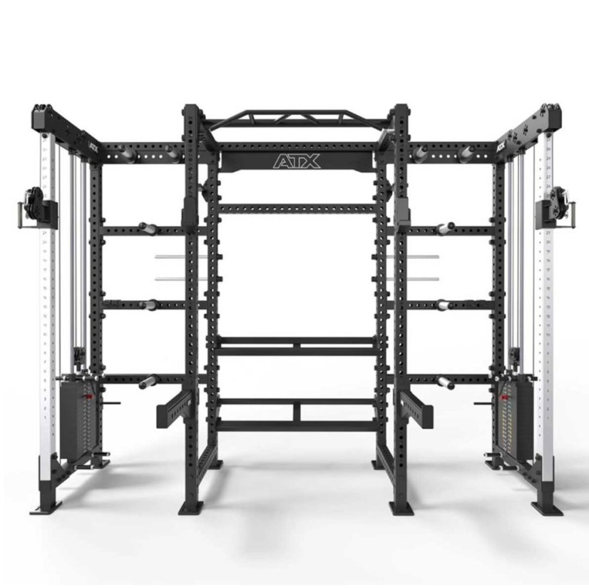 Posilovací konstrukce ATX® Cable Cross Rack s protisměrnými kladkami, 2 × 90 kg závaží, výška 220 cm
