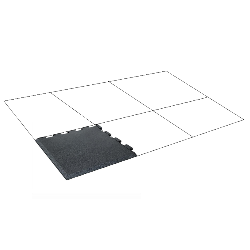 Vzpěračská gumová platforma 2 x 3 m, tloušťka 30 mm, BLACK