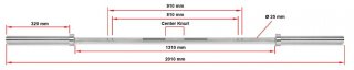 Olympijská osa dámská ATX LINE Multi Bar Rocket 15 kg - chrom