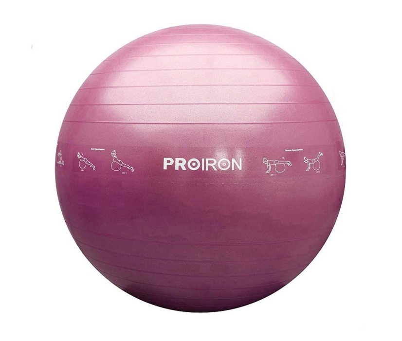 PROIRON Printed Yoga Ball - 55 cm, ROSE RED