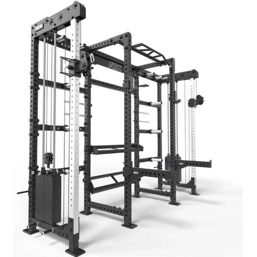 Posilovací konstrukce ATX® Cable Cross Rack s protisměrnými kladkami, 2 × 90 kg závaží, výška 220 cm