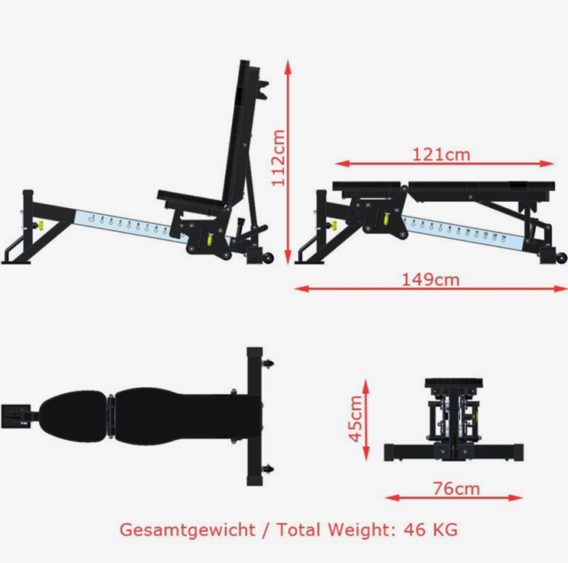 ATX Multibench RAS s negatívnym sklonom