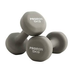 Jednoruční činky PROIRON Neoprene Dumbell 2 x 5 kg - GRAY