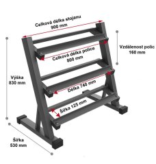 Stojan na jednoruční činky PROIRON - trojřadý
