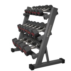 Pogumované činky PROIRON 3 - 24 kg (9 párov + stojan Long)