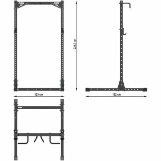 Squat rack / Half Rack ATX-HRX-750, height 225 cm