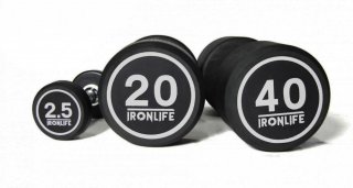 Set of rubberized one-handed dumbbells IRONLIFE 2,5-40 kg