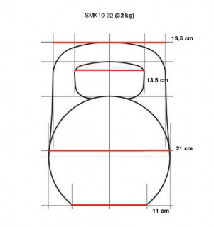 Urethanový kettlebell IRONLIFE 32 kg