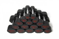 PROIRON pogumované jednoručné činky 3 - 24 kg (9 párov)