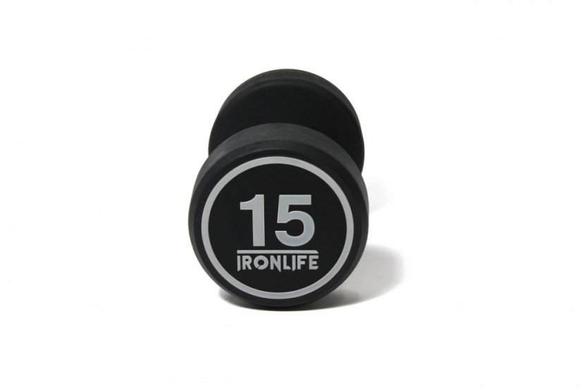 Pogumovaná jednoručná činka IRONLIFE 15 kg
