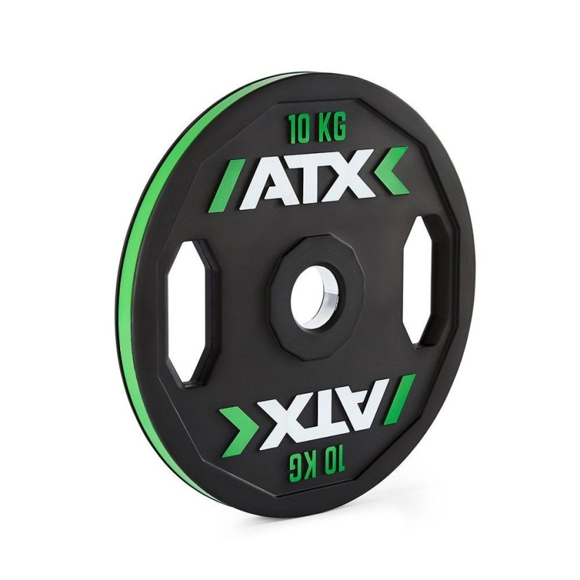 ATX; Kotouč Color Stripe 10 kg s úchopem, pogumovaný, černá/zelená