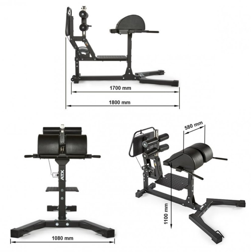 Lavička na hýžďové svaly ATX LINE Glute Ham Trainer PRO