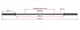 Olympijská osa ECO ATX LINE 2050/50 mm, úchop 28 mm, BLACK
