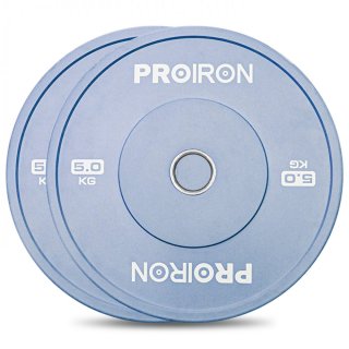 Bumper Plate for women PROIRON, blue, 5 kg (2 pcs - pair)