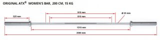 Dámská osa ATX LINE 2000/50 mm, úchop 25 mm, váha 15 kg