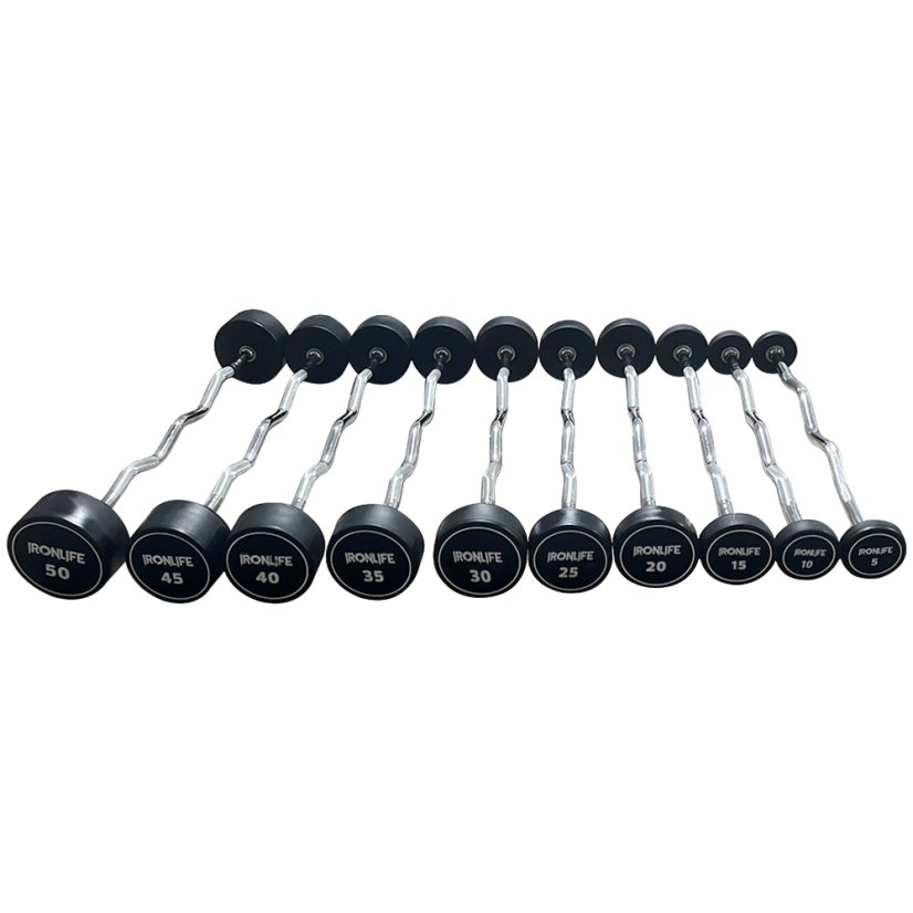 IRONLIFE; Pro Style Coated Barbell EZ Bar (10 - 50 kg) stoupání po 10 kg