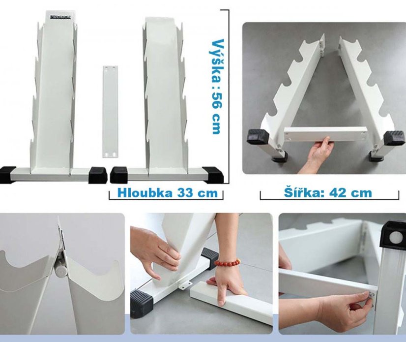 Sada pogumovaných činek PROIRON 3 - 10 kg (4 páry činek + stojan)