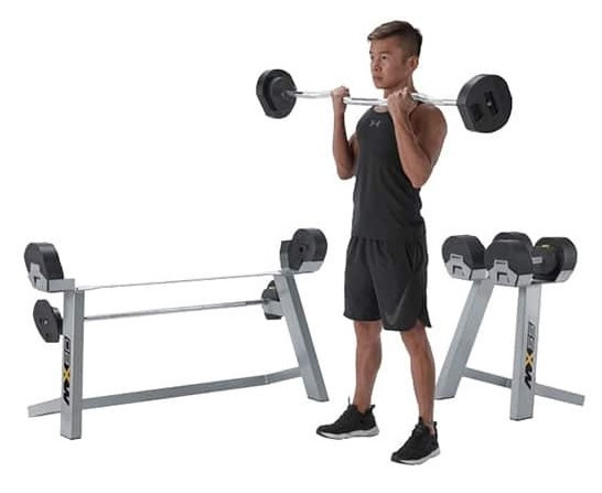 MX SELECT; Obouruční činka se stojanem 9,8 - 36,4 kg