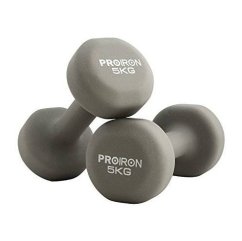 Jednoruční činky PROIRON Neoprene Dumbell 2 x 5 kg - GRAY