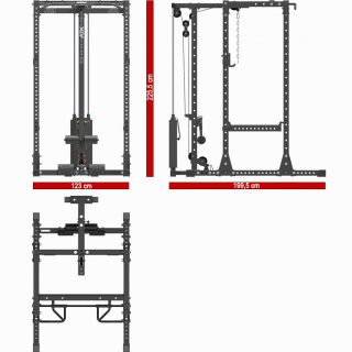 Power Rack 750 - SET 160 ATX with upper and lower pulley, bricks 125 kg, height 225 cm
