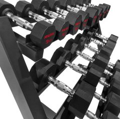 Sada pogumovaných činiek PROIRON 3 - 28 kg (10 párov + stojan Long)