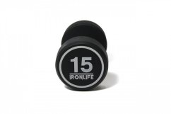 Pogumovaná jednoručná činka IRONLIFE 15 kg