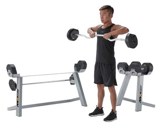 MX SELECT; Obouruční činka se stojanem 9,8 - 36,4 kg