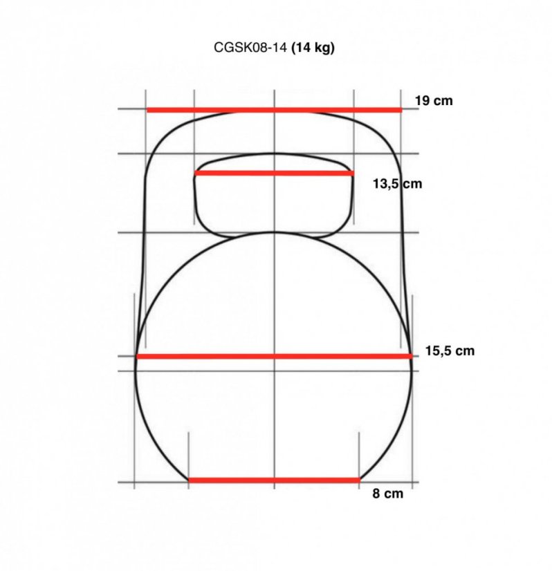 Kettlebell IRONLIFE 14 kg, rubberized